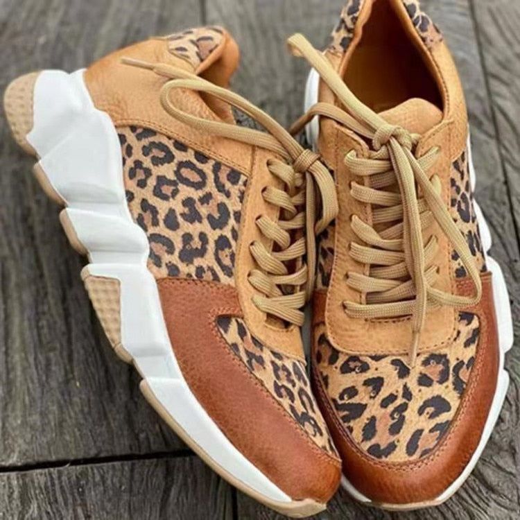 Leopard Lace-Up Sneaker - luvinly