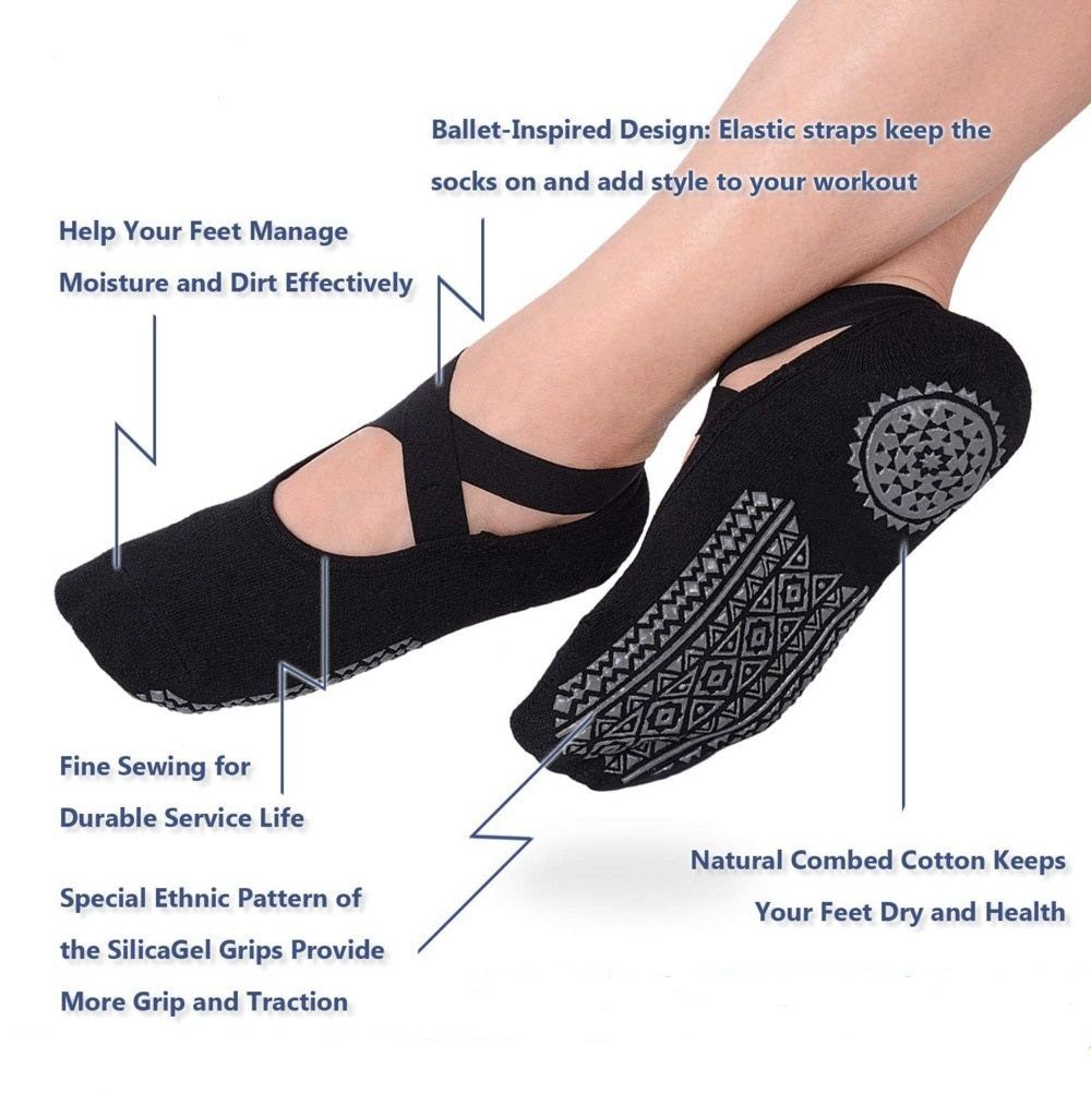 Non-Slip Grip Socks for Women - Perfect for Pilates, Barre, Ballet, and Barefoot Workouts. - luvinly
