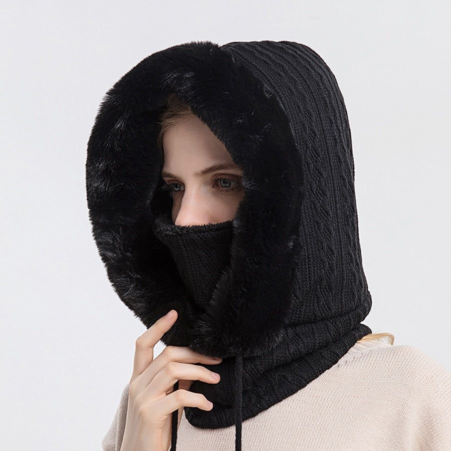 Winter Fur Cap Mask Set - luvinly