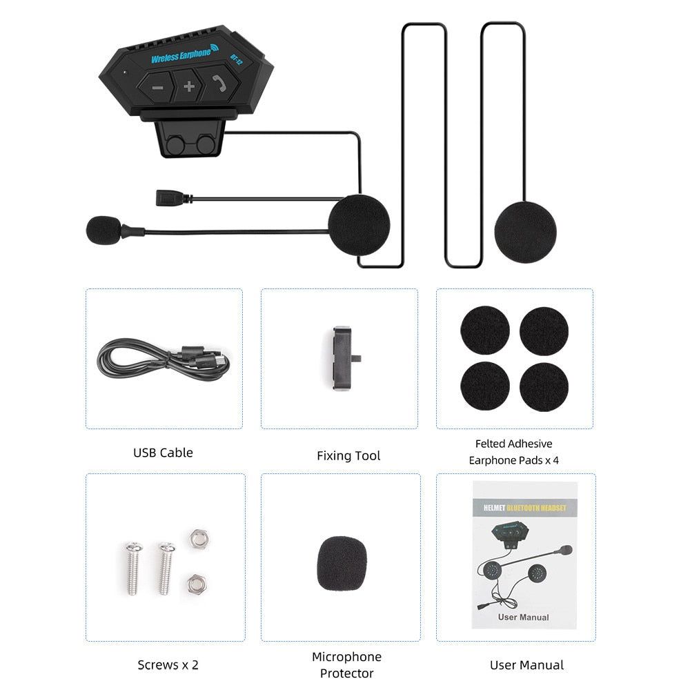 AudiMoto - Helmet Headset Wireless Hands-Free Call Kit - luvinly