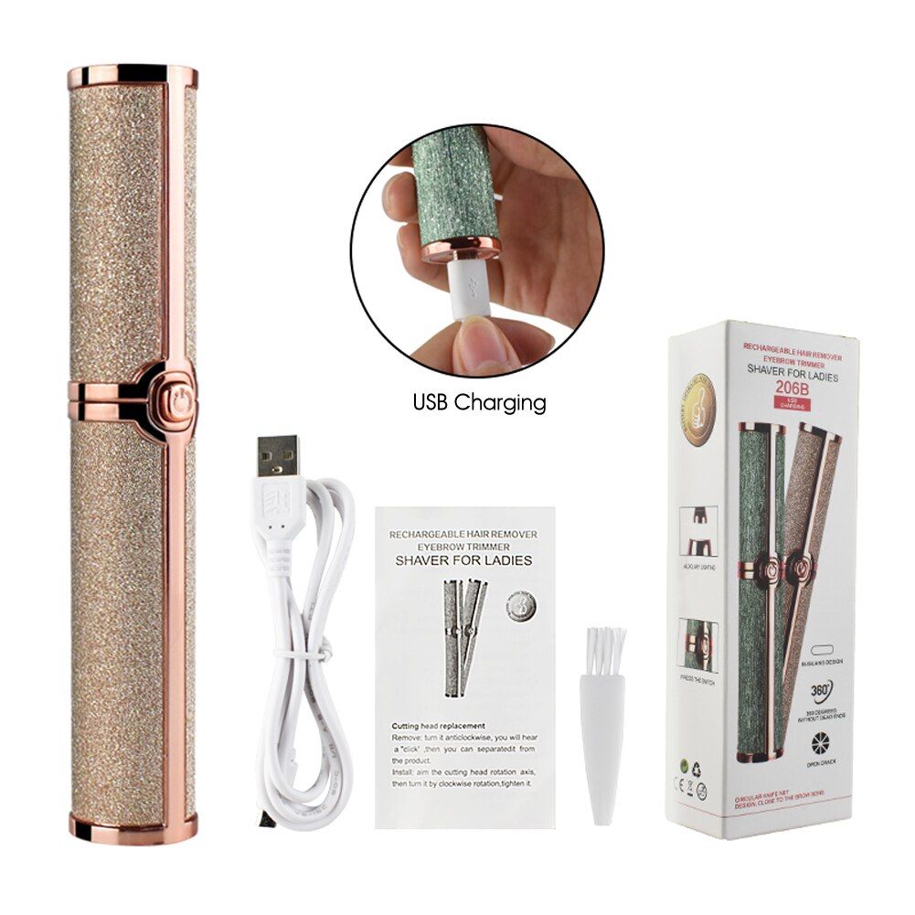 EpiTrim - Portable 2 In 1 Rechargable Epilator Eyebrow Trimmer - luvinly