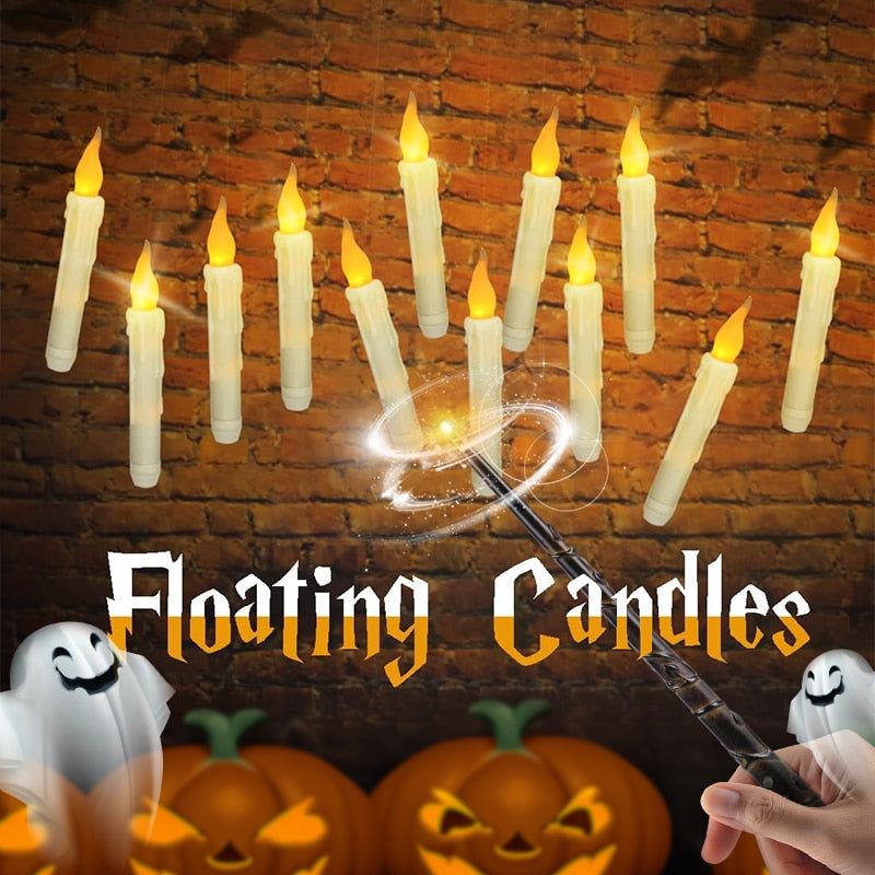 Floating LED Candles With Wand Remote Control - luvinly