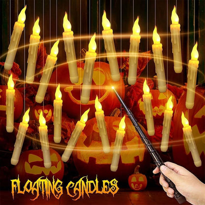 Floating LED Candles With Wand Remote Control - luvinly