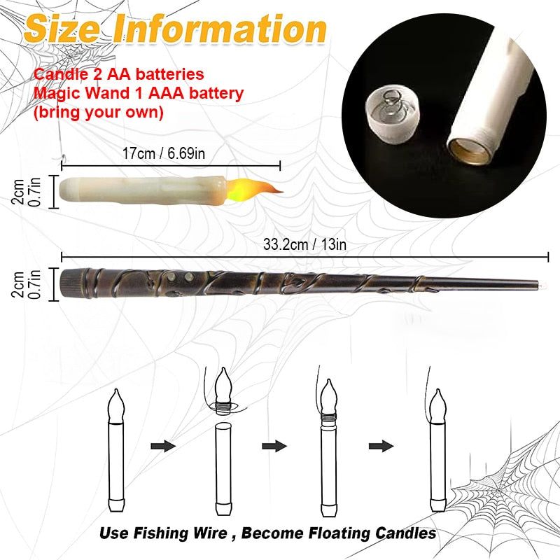 Floating LED Candles With Wand Remote Control - luvinly