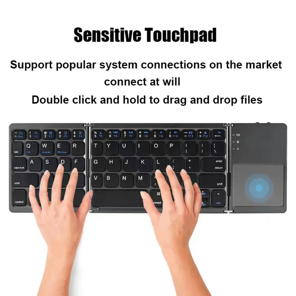 Folding Wireless Bluetooth Keyboard - luvinly