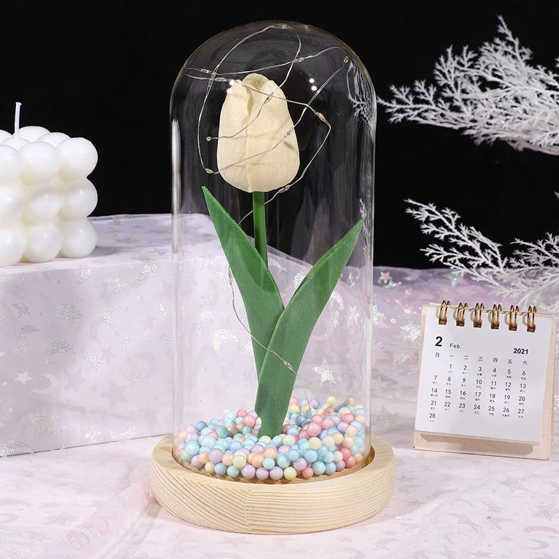 Glass-covered Perpetual Flower Night Light Ornaments - luvinly