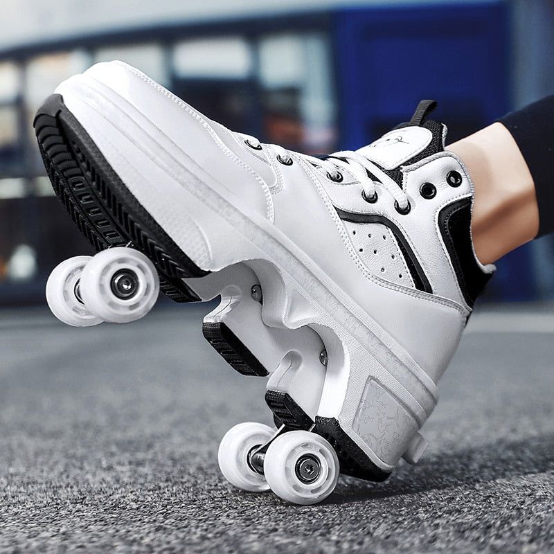 GliderKicks - 2 In 1 Deformation Roller Skate Shoe - luvinly