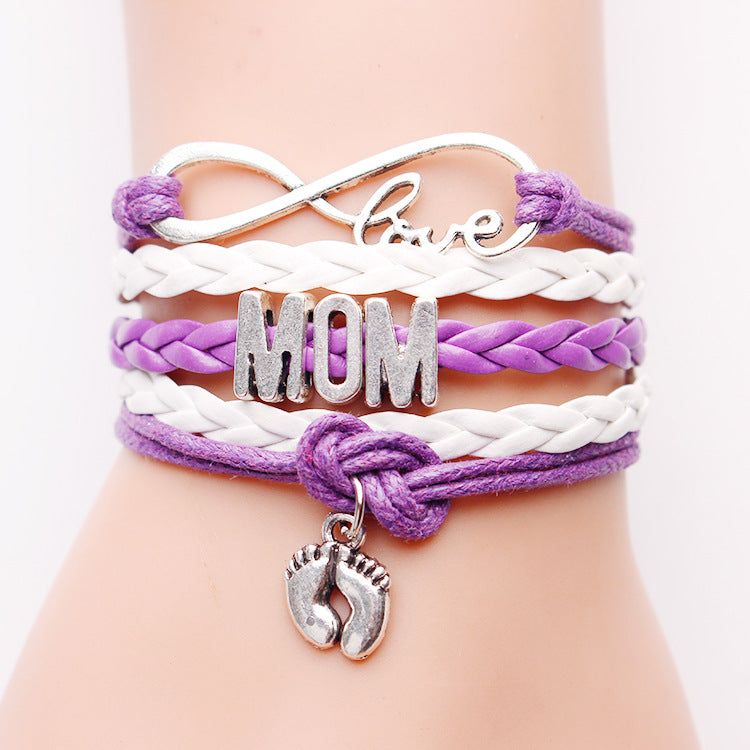 Hand-woven Infinite Love Mom Foot Bracelet - luvinly