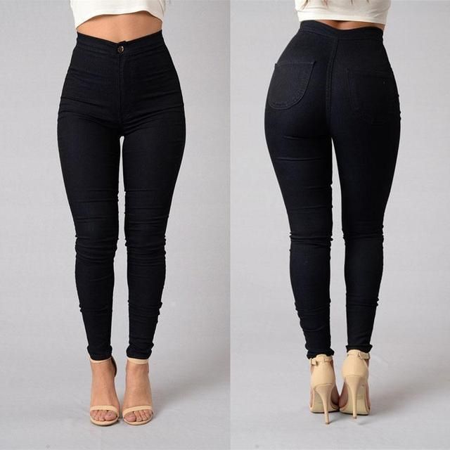 High Waist Skinny Jeans - luvinly