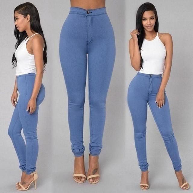 High Waist Skinny Jeans - luvinly