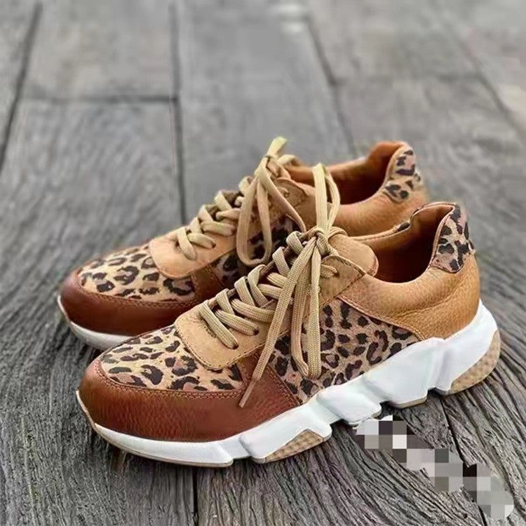 Leopard Lace-Up Sneaker - luvinly