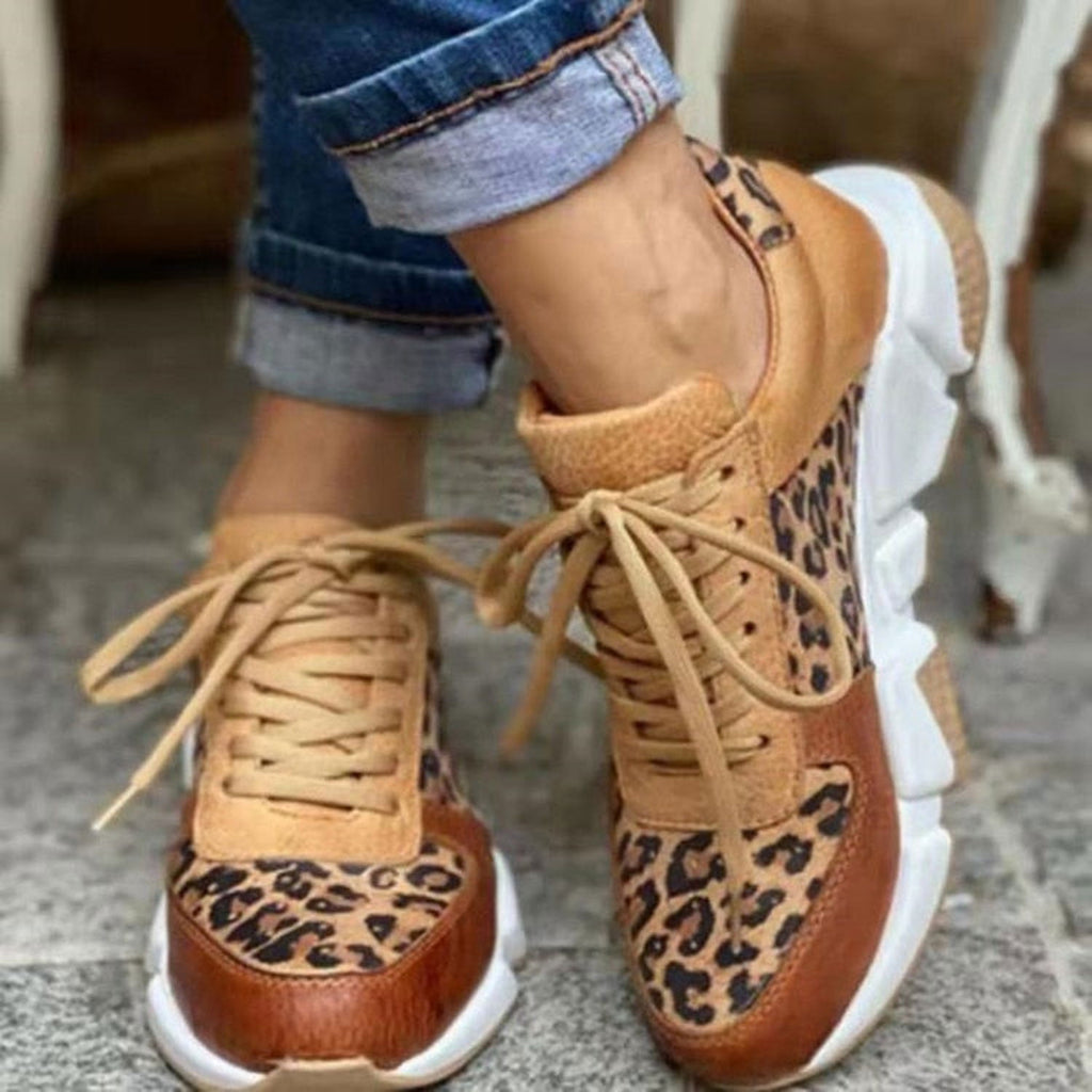 Leopard Lace-Up Sneaker - luvinly