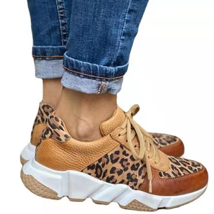 Leopard Lace-Up Sneaker - luvinly