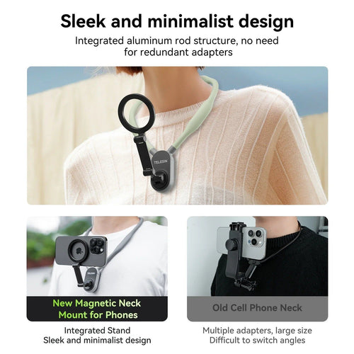 MagSnap - Magnetic Neck Hold Mount Selfie Stick Tripod - luvinly