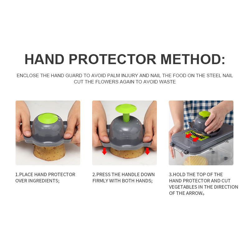 MandoSlice - 22-In-1 Mandolin Slicer With 13 Blades - luvinly