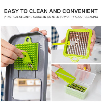 MandoSlice - 22-In-1 Mandolin Slicer With 13 Blades - luvinly