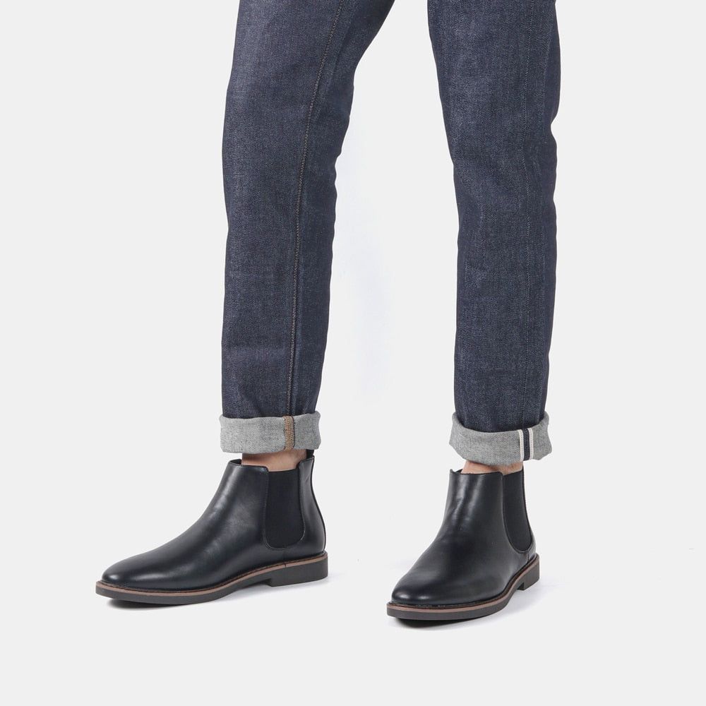 Men Leather Ankle Boots - luvinly