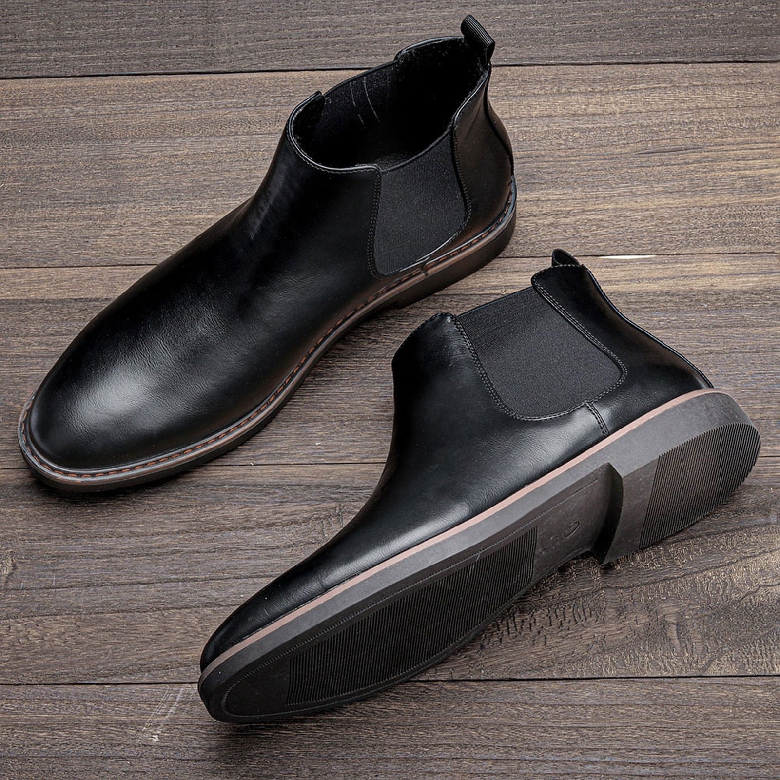 Men Leather Ankle Boots - luvinly