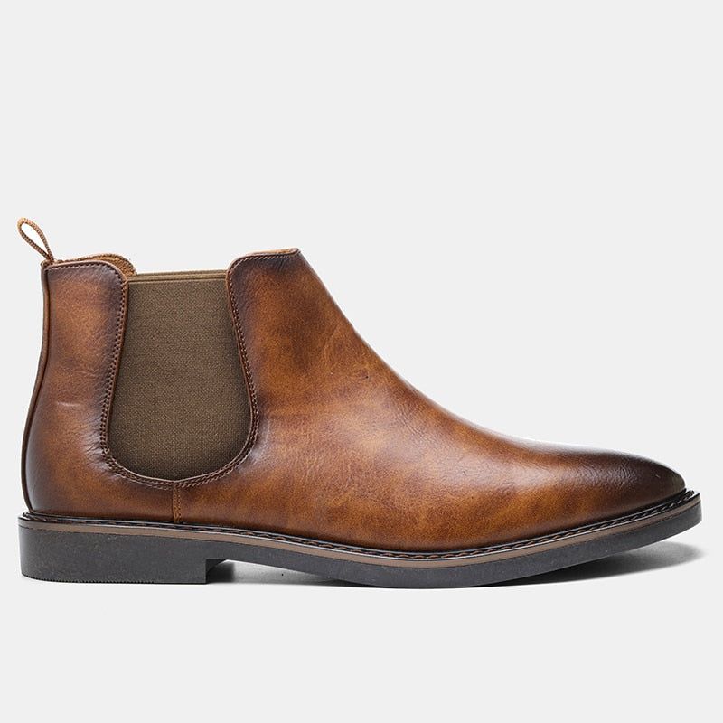 Men Leather Ankle Boots - luvinly