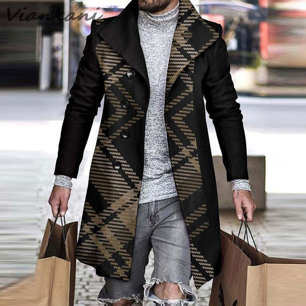 Men’s Casual Woolen Coat - luvinly