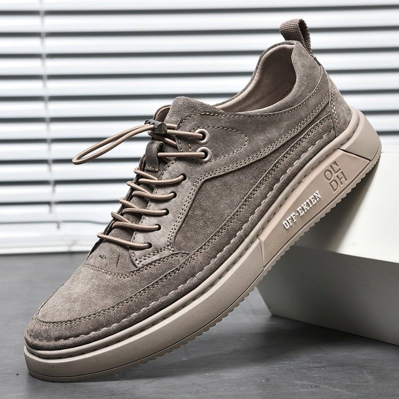 Men's Oxford Khaki Casual Shoes - luvinly