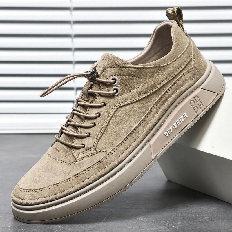 Men's Oxford Khaki Casual Shoes - luvinly