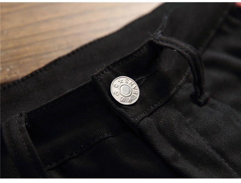 Men's Plaid Patchwork Skinny Jeans - luvinly