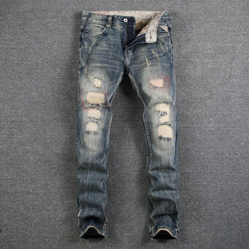 Mens Jeans Destroyed Ripped Jeans - luvinly