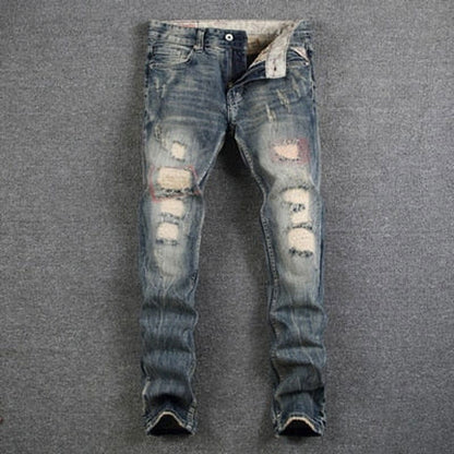 Mens Jeans Destroyed Ripped Jeans - luvinly