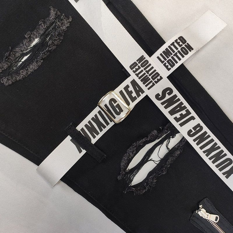 Mens Slim Strapped Up Cargo Denims - luvinly