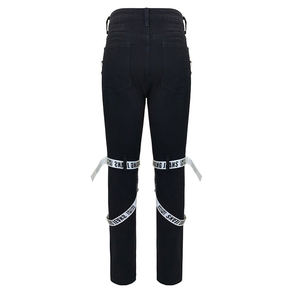 Mens Slim Strapped Up Cargo Denims - luvinly