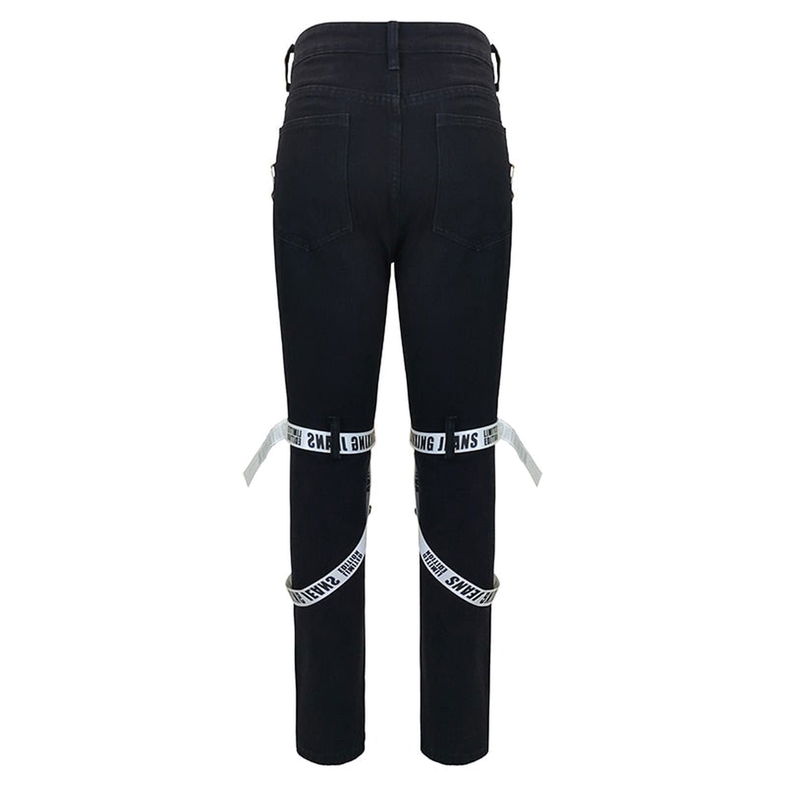 Mens Slim Strapped Up Cargo Denims - luvinly