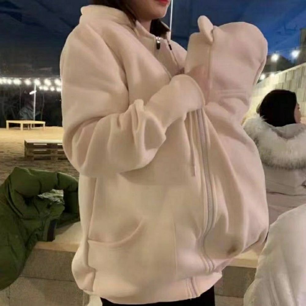 MommaPouch - Detachable Kangaroo Maternity Winter Hoodie - luvinly
