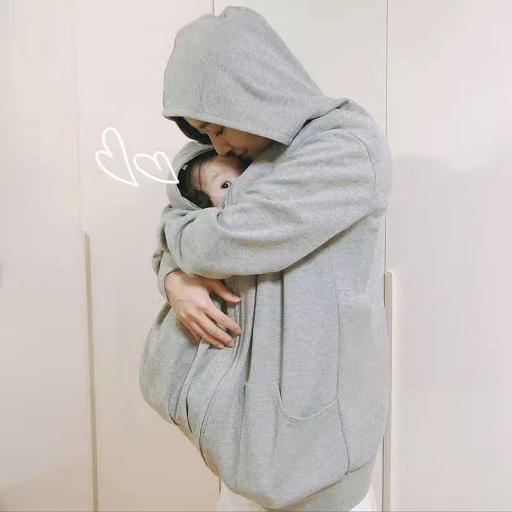 MommaPouch - Detachable Kangaroo Maternity Winter Hoodie - luvinly
