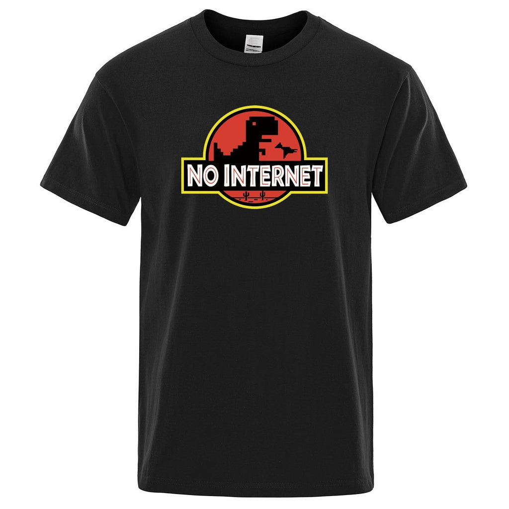 No internet Dinosaur T Shirt - luvinly