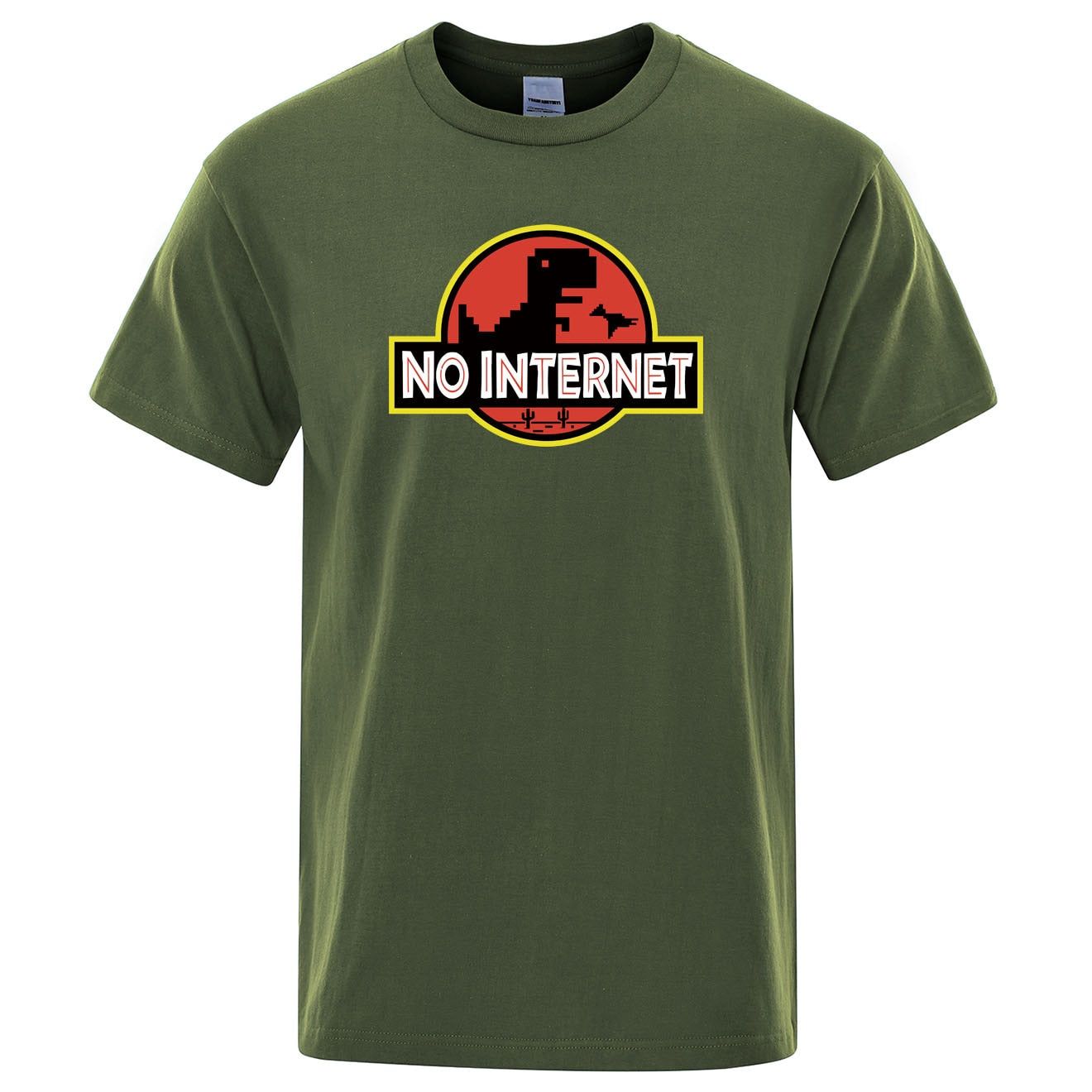 No internet Dinosaur T Shirt - luvinly