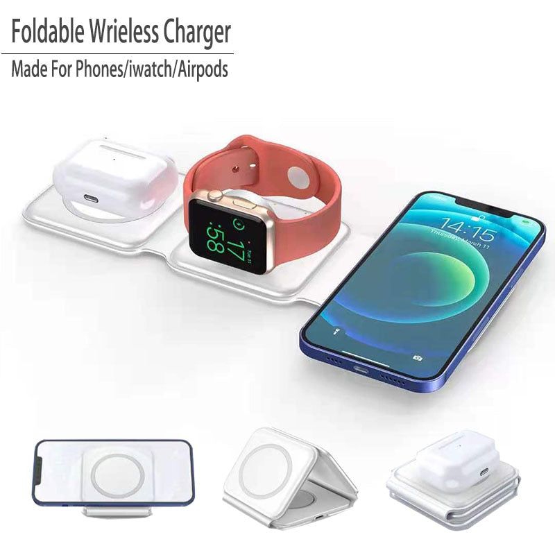 PowerLink - Foldable 3-in-1 Wireless Charger - luvinly