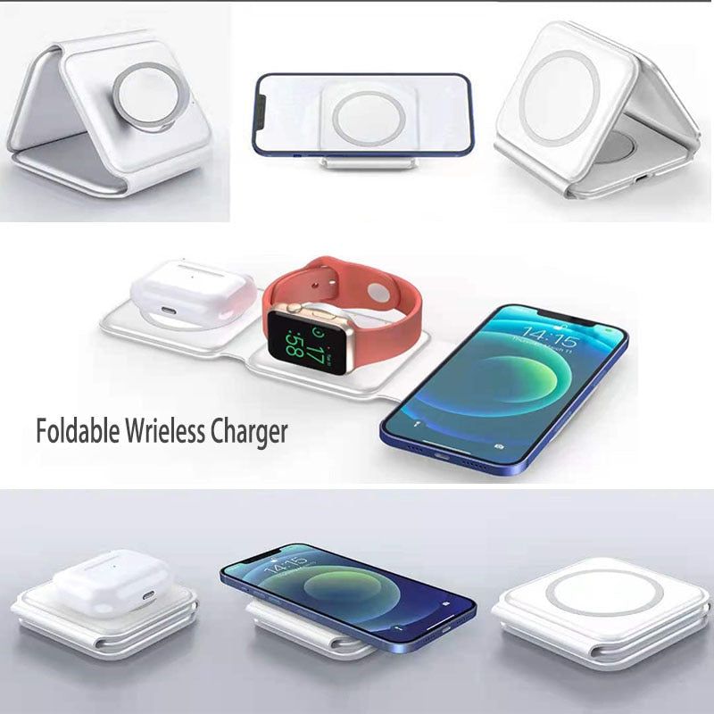 PowerLink - Foldable 3-in-1 Wireless Charger - luvinly