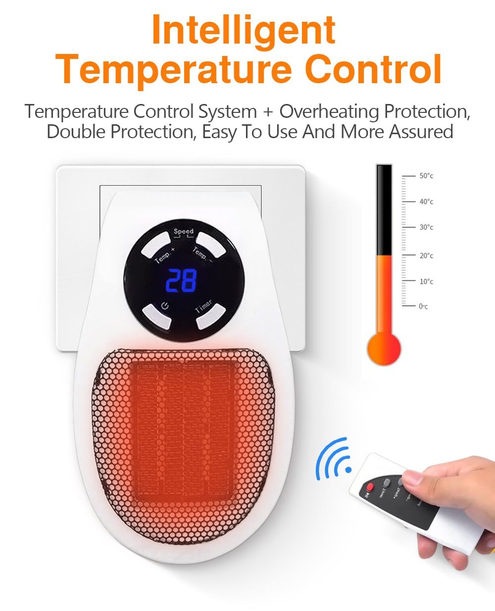 The HandyHeater- Mini Electric Heater w/ Remote - luvinly