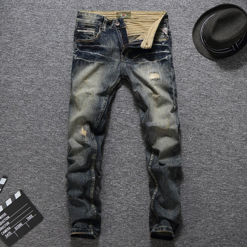 RetroRide Slim Fit Ripped Jeans - luvinly