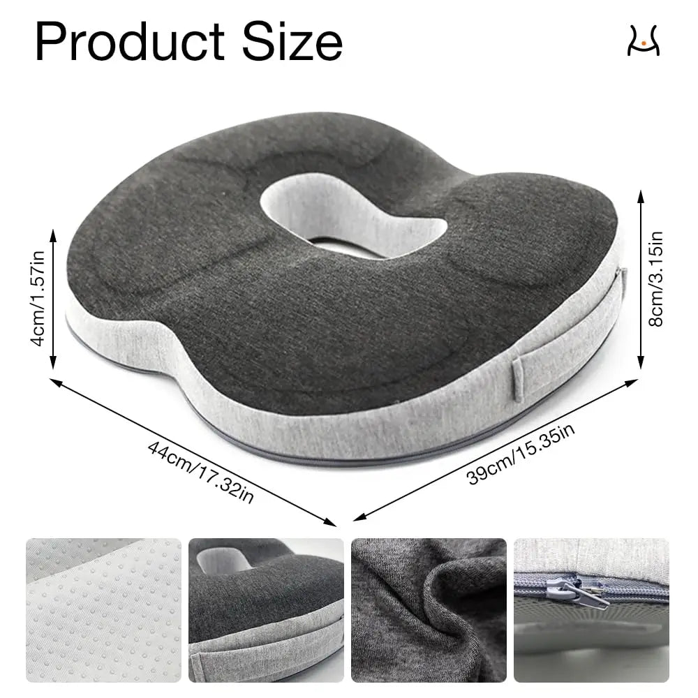 Soft Memory Foam Donut Pillow – Non-Slip Cushion for Office Chairs & Gaming Desk Chairs