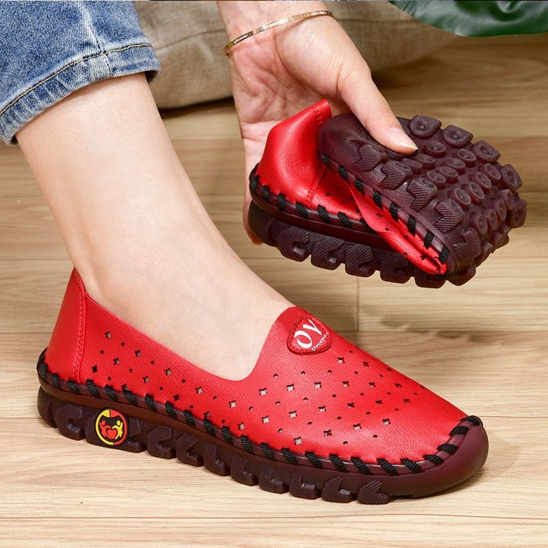 Sadies - Breathable Women's Leather Non-Slip Loafers - luvinly
