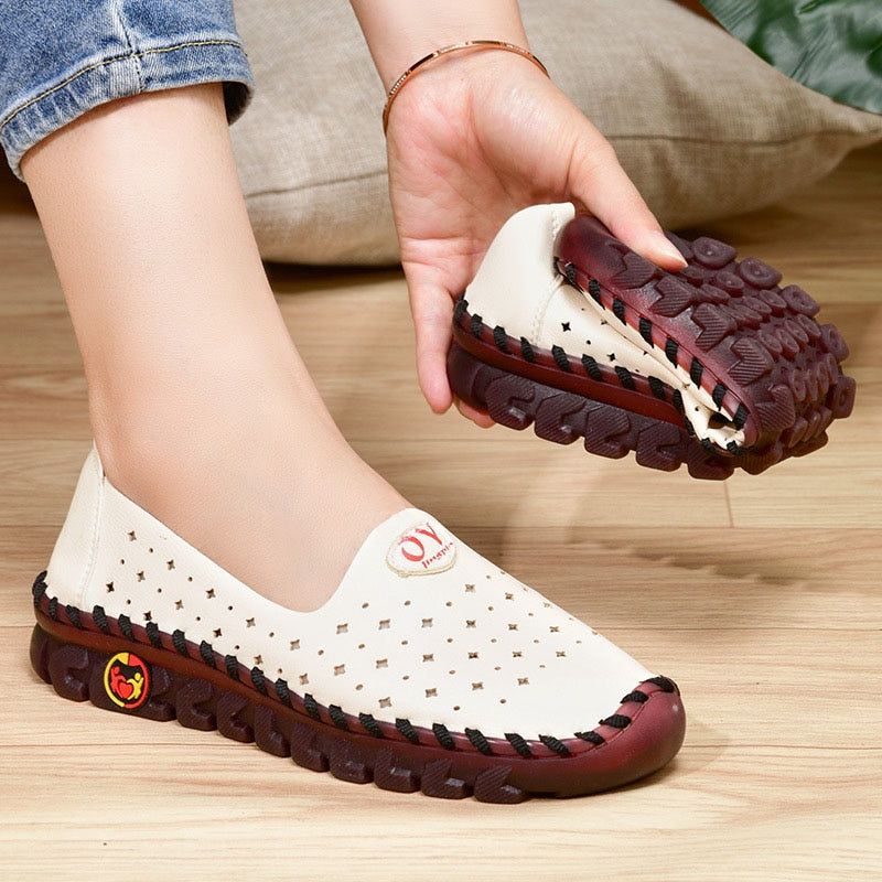 Sadies - Breathable Women's Leather Non-Slip Loafers - luvinly