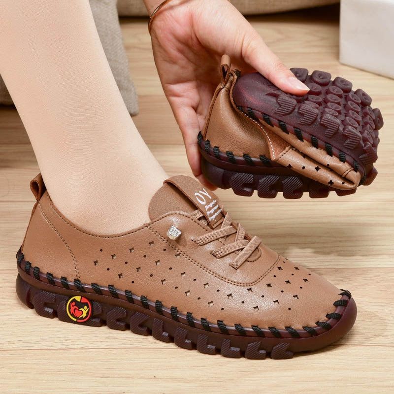 Sadies - Breathable Women's Leather Non-Slip Loafers - luvinly