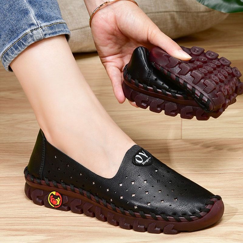 Sadies - Breathable Women's Leather Non-Slip Loafers - luvinly