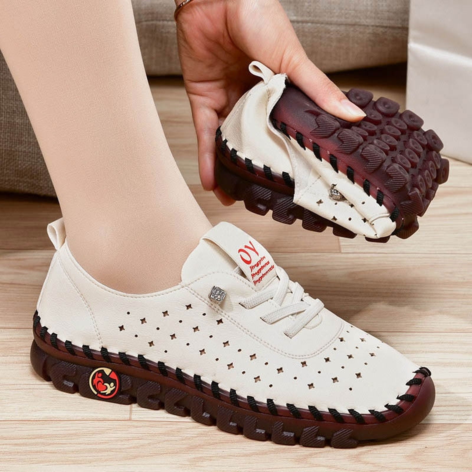 Sadies - Breathable Women's Leather Non-Slip Loafers - luvinly