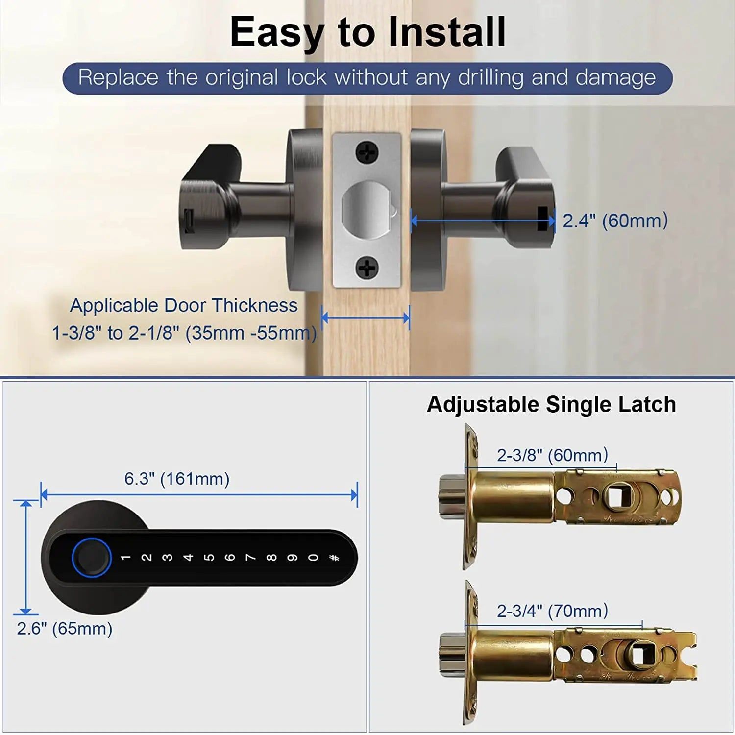 SecureTouch™ Smart Fingerprint Door Lock - luvinly