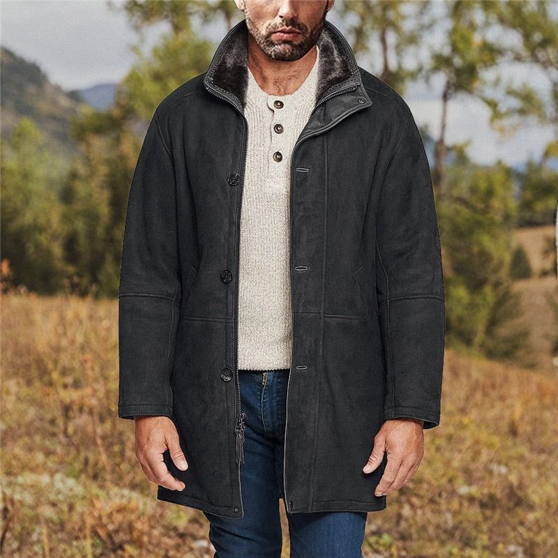 Sheepskin Casual Woolen Coat - luvinly