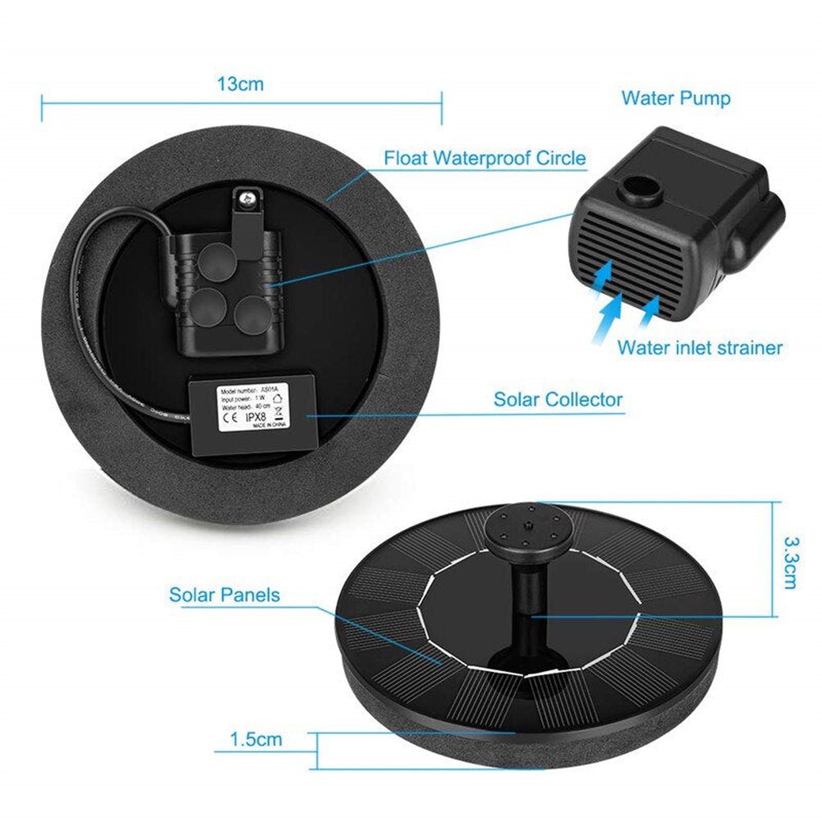 Solar Powered Fountain Pump - luvinly