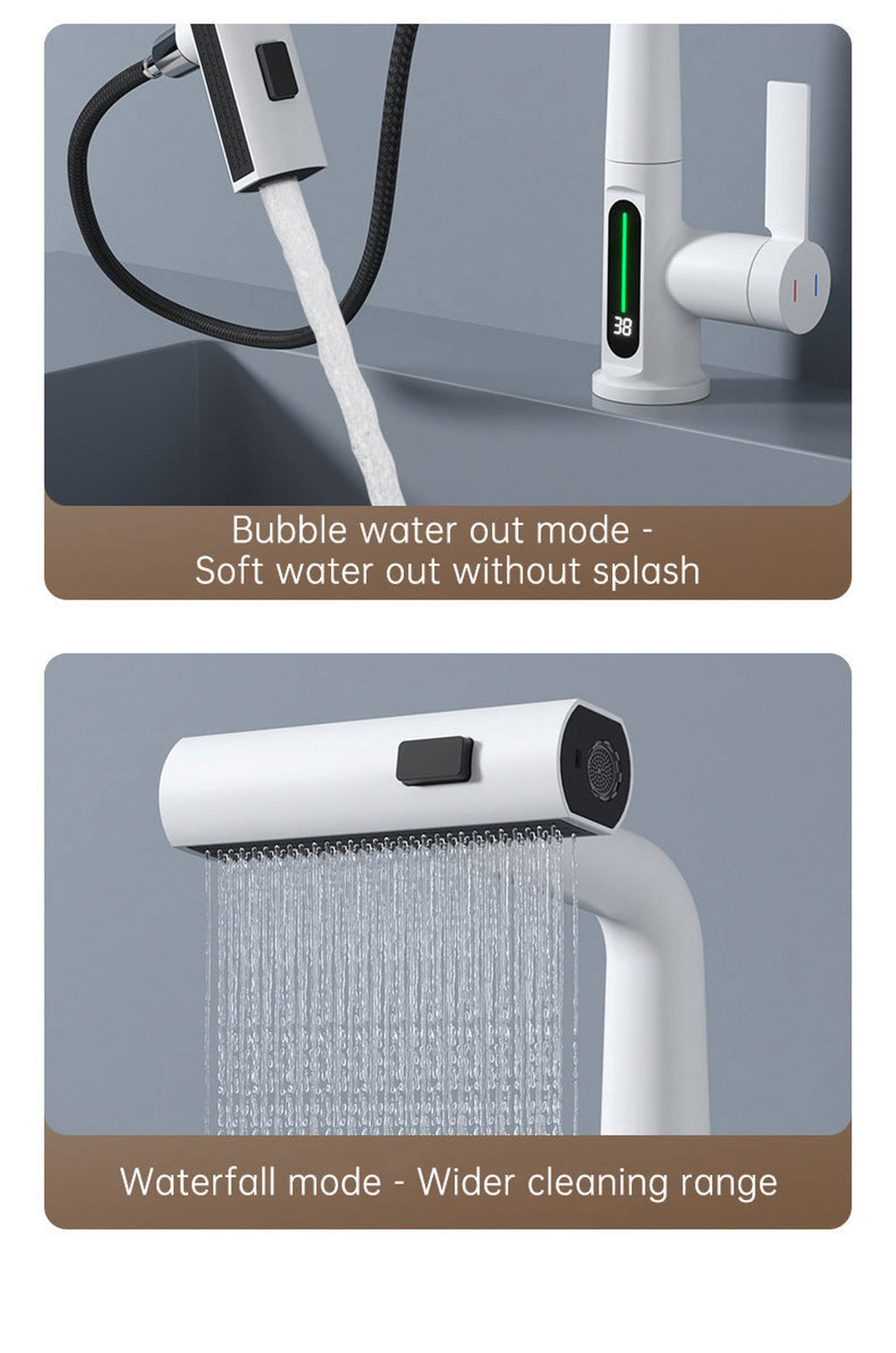 SplashGlow - Multifunctional Bathroom Faucet With LED Temperature Display - luvinly